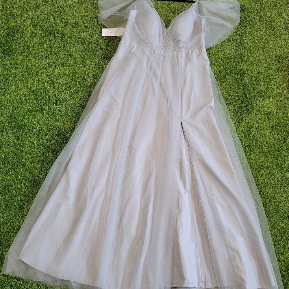Azazie Bellin Dolphin Grey Dress- Size 16